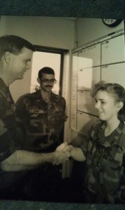 Promotion ceremony at 100th Division, 1990